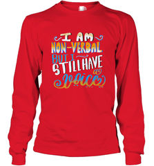 Special Needs NonVerbal Autism Awesome Long Sleeve T-Shirt Long Sleeve T-Shirt - FordPhuMy