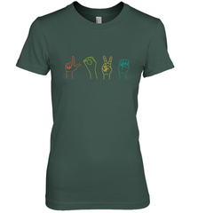 Love ASL Sign language Alphabet Valentines Day Gift idea Women's Premium T-Shirt Women's Premium T-Shirt - FordPhuMy