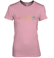 Love ASL Sign language Alphabet Valentines Day Gift idea Women's Premium T-Shirt Women's Premium T-Shirt - FordPhuMy