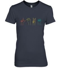 Love ASL Sign language Alphabet Valentines Day Gift idea Women's Premium T-Shirt Women's Premium T-Shirt - FordPhuMy