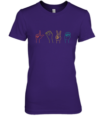 Love ASL Sign language Alphabet Valentines Day Gift idea Women's Premium T-Shirt Women's Premium T-Shirt - FordPhuMy