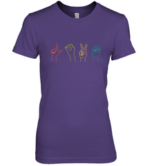 Love ASL Sign language Alphabet Valentines Day Gift idea Women's Premium T-Shirt Women's Premium T-Shirt - FordPhuMy