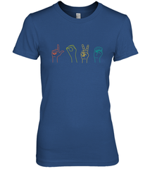 Love ASL Sign language Alphabet Valentines Day Gift idea Women's Premium T-Shirt Women's Premium T-Shirt - FordPhuMy