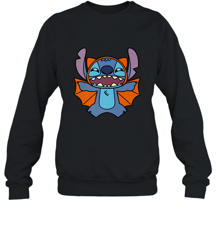 Disney Stitch Bat Halloween Costume Crewneck Sweatshirt Crewneck Sweatshirt / Black / S Crewneck Sweatshirt - FordPhuMy