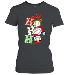 HO HO HO Baseball Santa Hat Christmas Women's T-Shirt