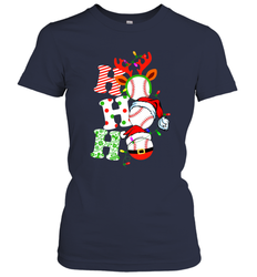 HO HO HO Baseball Santa Hat Christmas Women's T-Shirt