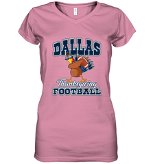 Dallas Thanksgiving Day Funny Turkey Playing Texas Football Premium T Shirt Women's V-Neck T-Shirt Women's V-Neck T-Shirt - FordPhuMy