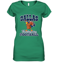 Dallas Thanksgiving Day Funny Turkey Playing Texas Football Premium T Shirt Women's V-Neck T-Shirt Women's V-Neck T-Shirt - FordPhuMy