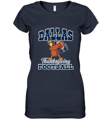 Dallas Thanksgiving Day Funny Turkey Playing Texas Football Premium T Shirt Women's V-Neck T-Shirt Women's V-Neck T-Shirt - FordPhuMy