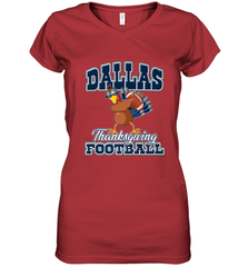 Dallas Thanksgiving Day Funny Turkey Playing Texas Football Premium T Shirt Women's V-Neck T-Shirt Women's V-Neck T-Shirt - FordPhuMy