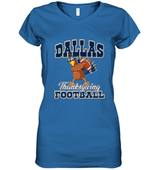 Dallas Thanksgiving Day Funny Turkey Playing Texas Football Premium T Shirt Women's V-Neck T-Shirt Women's V-Neck T-Shirt - FordPhuMy