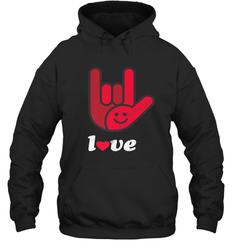 Cute Love Hand Sign Heart Valentines Day Retro Vintage Top Hooded Sweatshirt