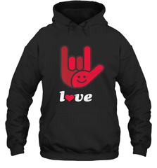 Cute Love Hand Sign Heart Valentines Day Retro Vintage Top Hooded Sweatshirt Hooded Sweatshirt - FordPhuMy