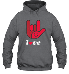 Cute Love Hand Sign Heart Valentines Day Retro Vintage Top Hooded Sweatshirt Hooded Sweatshirt - FordPhuMy