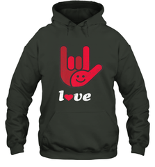 Cute Love Hand Sign Heart Valentines Day Retro Vintage Top Hooded Sweatshirt Hooded Sweatshirt - FordPhuMy