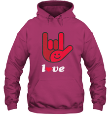 Cute Love Hand Sign Heart Valentines Day Retro Vintage Top Hooded Sweatshirt Hooded Sweatshirt - FordPhuMy
