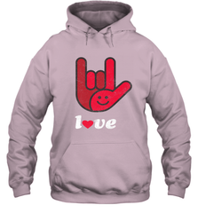 Cute Love Hand Sign Heart Valentines Day Retro Vintage Top Hooded Sweatshirt Hooded Sweatshirt - FordPhuMy