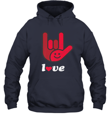 Cute Love Hand Sign Heart Valentines Day Retro Vintage Top Hooded Sweatshirt Hooded Sweatshirt - FordPhuMy