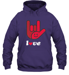 Cute Love Hand Sign Heart Valentines Day Retro Vintage Top Hooded Sweatshirt Hooded Sweatshirt - FordPhuMy