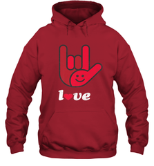Cute Love Hand Sign Heart Valentines Day Retro Vintage Top Hooded Sweatshirt Hooded Sweatshirt - FordPhuMy