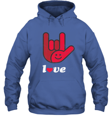 Cute Love Hand Sign Heart Valentines Day Retro Vintage Top Hooded Sweatshirt Hooded Sweatshirt - FordPhuMy