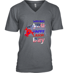 Happy labor day wishes USA flag for men and woman Men's V-Neck Men's V-Neck - FordPhuMy