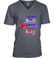 Happy labor day wishes USA flag for men and woman Men's V-Neck Men's V-Neck - FordPhuMy