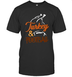 Turkey And Football Thanksgiving Day Football Fan Holiday Men's T-Shirt