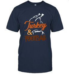 Turkey And Football Thanksgiving Day Football Fan Holiday Men's T-Shirt