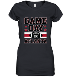 NFL Atlanta Game Day Football Home Team Colors Women Girl Gift Women's V-Neck T-Shirt