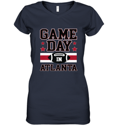 NFL Atlanta Game Day Football Home Team Colors Women Girl Gift Women's V-Neck T-Shirt