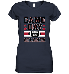 NFL Atlanta Game Day Football Home Team Colors Women Girl Gift Women's V-Neck T-Shirt Women's V-Neck T-Shirt - FordPhuMy