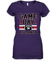 NFL Atlanta Game Day Football Home Team Colors Women Girl Gift Women's V-Neck T-Shirt Women's V-Neck T-Shirt - FordPhuMy