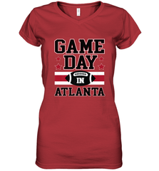 NFL Atlanta Game Day Football Home Team Colors Women Girl Gift Women's V-Neck T-Shirt Women's V-Neck T-Shirt - FordPhuMy