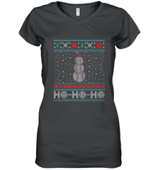 Christmas Baseball Snowman Ugly Christmas Xmas Women's V-Neck T-Shirt Women's V-Neck T-Shirt - FordPhuMy