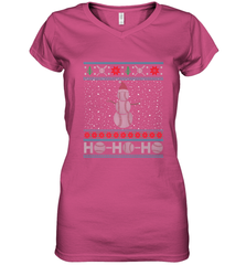 Christmas Baseball Snowman Ugly Christmas Xmas Women's V-Neck T-Shirt Women's V-Neck T-Shirt - FordPhuMy