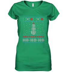Christmas Baseball Snowman Ugly Christmas Xmas Women's V-Neck T-Shirt Women's V-Neck T-Shirt - FordPhuMy