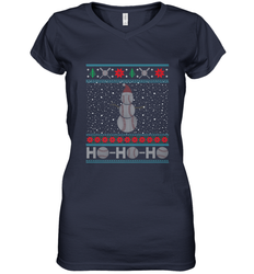 Christmas Baseball Snowman Ugly Christmas Xmas Women's V-Neck T-Shirt