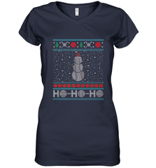 Christmas Baseball Snowman Ugly Christmas Xmas Women's V-Neck T-Shirt Women's V-Neck T-Shirt - FordPhuMy