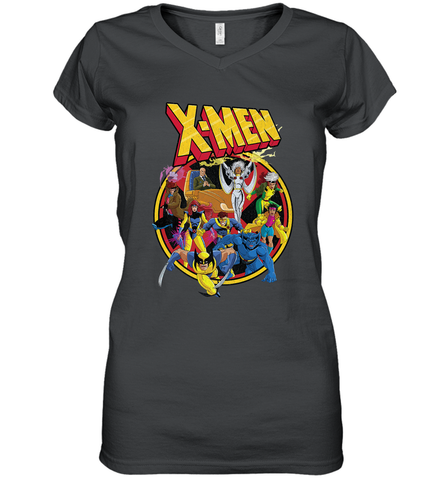 Marvel X Men Animated Series Retro 90s Women's V-Neck T-Shirt Women's V-Neck T-Shirt / Black / S Women's V-Neck T-Shirt - FordPhuMy