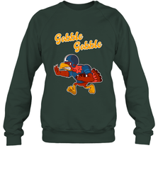 Turkey Football Shirt Funny Thanksgiving Turkey Gobble Gift Crewneck Sweatshirt Crewneck Sweatshirt - FordPhuMy