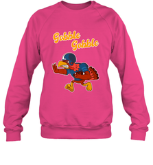 Turkey Football Shirt Funny Thanksgiving Turkey Gobble Gift Crewneck Sweatshirt Crewneck Sweatshirt - FordPhuMy