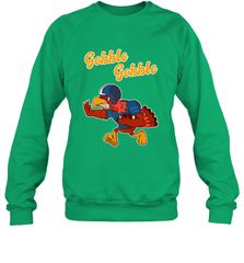 Turkey Football Shirt Funny Thanksgiving Turkey Gobble Gift Crewneck Sweatshirt Crewneck Sweatshirt - FordPhuMy