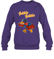 Turkey Football Shirt Funny Thanksgiving Turkey Gobble Gift Crewneck Sweatshirt Crewneck Sweatshirt - FordPhuMy