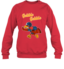 Turkey Football Shirt Funny Thanksgiving Turkey Gobble Gift Crewneck Sweatshirt Crewneck Sweatshirt - FordPhuMy