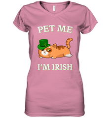 Pet Me I'm Irish Funny Cat Lover St. Patrick's Day Women's V-Neck T-Shirt Women's V-Neck T-Shirt - FordPhuMy
