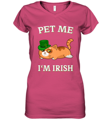 Pet Me I'm Irish Funny Cat Lover St. Patrick's Day Women's V-Neck T-Shirt Women's V-Neck T-Shirt - FordPhuMy