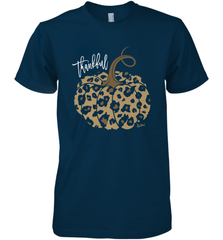 Mens Womens Thankful Pumpkin Fall Leopard Print Men's Premium T-Shirt Men's Premium T-Shirt - FordPhuMy