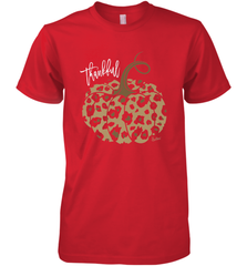 Mens Womens Thankful Pumpkin Fall Leopard Print Men's Premium T-Shirt Men's Premium T-Shirt - FordPhuMy