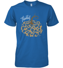 Mens Womens Thankful Pumpkin Fall Leopard Print Men's Premium T-Shirt Men's Premium T-Shirt - FordPhuMy